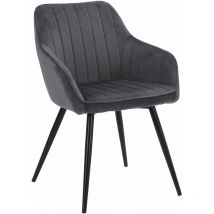 Happy Garden - Chaise en velours bertille grise