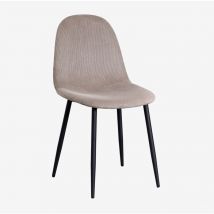 Chaise en velours côtelé Glamm Sklum Brun Moka Noir