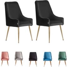 Lot De 2 Chaises De Salle À Manger En Velours Soho Lux Avec Pieds En Métal - Salle À Manger Chaise De Salle À Manger - Chaise Rembourrée - Chaise De 