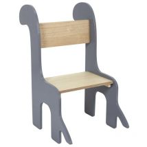 Chaise enfant Dino grise et bois