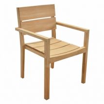 Chaise équipable empilable du jardin en bois précieux en bois en bois avec slacker et dossier en tchairs en t et dossier