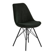 Chaise Eris en velours côtelé vert foncé