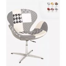 Fauteuil patchwork pivotant de salon style design moderne Stork - Patchwork 5