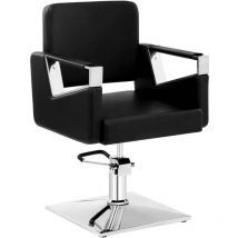 Chaise Fauteuil Coiffeur Barbier Salon De Coiffure Hydraulique 200 Kg Noir Pvc