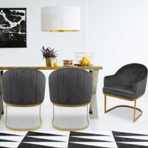 Cotecosy - Chaise / Fauteuil Everest Velours Noir
