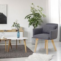 Cotecosy - Chaise / Fauteuil scandinave Gybson Tissu Gris clair