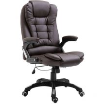 Helloshop26 - Chaise fauteuil siège de bureau informatique étude similicuir brun