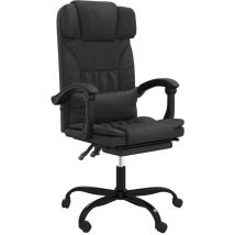 Helloshop26 - Chaise fauteuil siège pivotante de inclinable de bureau informatique étude similicuir noir
