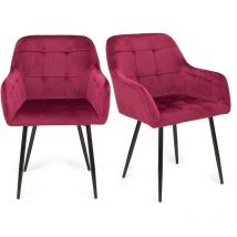 Futurefurniture - chaise . lot de 2 chaises de salle à manger, chaise de salle à manger chaises de salle à manger, velours, rose
