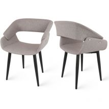 Futurefurniture - Chaise Lot de 2 chaises de salle à manger de style moderne du milieu du siècle avec design creux, confortables avec boutons