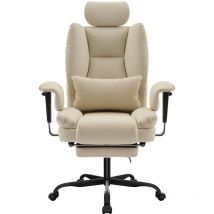 Tanant - Chaise gaming de jeu avec soutien lombaire et repose-pieds, chaise de bureau ergonomique, dossier haut avec appui-tête relevable, coussin