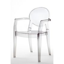 Scab Design - Chaise design, Chaise glossy design avec accoudoirs - igloo Gris Transparent en Plastique