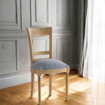 Pier Import - Chaise en bois et tissu gris leon amadeus