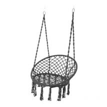 Jardideco - Chaise hamac avec franges gris
