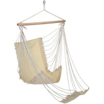 Torana - Chaise hamac avec repose-pieds Beige Toile de coton