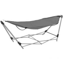 Maison Chic - Chaise Hamac avec support pliable Fauteuil Chaise Hamac Gris 54598