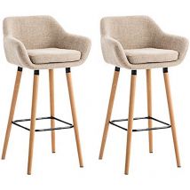 Chaise haute de bar Linen Grant Beige 4 pcs