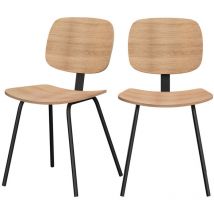 Rendez-vous Déco - Lot de 2 chaises en bois plaqué frêne et pieds en métal - hoodie