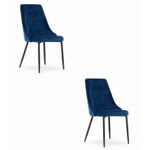 Chaise IMOLA - velours bleu marine x 2