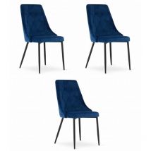 Chaise IMOLA - velours bleu marine x 3