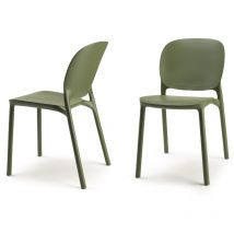 Gbshop - Chaise design, Chaise indoor / outdoor lot de 2 Hug Vert en Plastique, Scab design