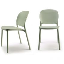 Gbshop - Chaise design, Chaise indoor / outdoor lot de 2 Hug Vert clair en Plastique, Scab design