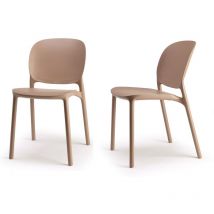 Gbshop - Chaise design, Chaise indoor / outdoor lot de 2 Hug Caramel en Plastique, Scab design