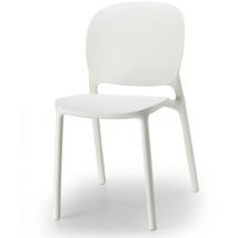 Chaise design, Chaise indoor / outdoor lot de 2 Hug Blanc en Plastique, Scab design