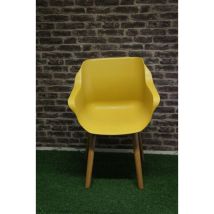 Chaise de jardin – HARTMAN – Jaune – Résine et aluminium – Confort optimal, design unique, 130 kg max