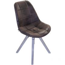 Homeness - Chaise intérieure avec structure en bois et siège en tissu carré