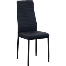 Chaise intérieure en acier avec dossier et session dans Vivian Eco-Pleather Black - Black