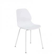 Homeness - Chaise intérieure en acier avec siège de polypropylène Britney White - White