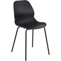 Homeness - Chaise intérieure en acier avec siège de polypropylène Britney Black - Black