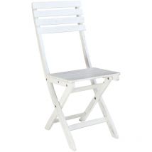 Chaise pliante extérieure interne sans accoudoirs en bois acacia blanc quotidien