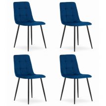 Chaise KARA - velours bleu marine x 4
