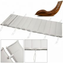 Coussin pour bain de soleil rembourré 7 cm d'épaisseur oreiller inclus avec sangles coussin pour transat interieur exterieur Crème