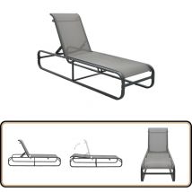 Chaise longue Aluminium et textilène - Transat - Chaise Longue - Mobilier De Jardin - Salon De Jardin - Relax