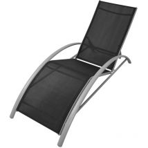Chaise longue aluminium noir
