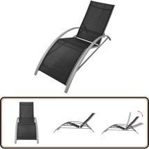 Chaise longue aluminium noir - Chaise Longue - Transats - Mobilier De Jardin - Chaises De Jardin - Jardin D'été