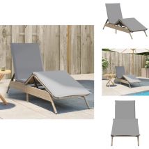 Chaise longue avec coussin beige résine tressée - Chaise Longue - Chaises Longues - Lit De Bronzage - Chaise Longue De Jardin