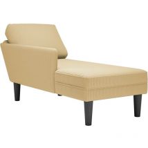 Chaise longue avec coussin tissu en velours côtelé