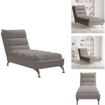Vidaxl - Chaise longue avec coussins taupe tissu - Chaise Longue - Chaises Longues - Chaise De Canapé Longue - Chaise Longue Moderne