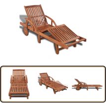 Chaise longue bois massif d'acacia - Chaises Longues - Chaises Longues En Bois - Transats - Mobilier De Jardin - Salon De Jardin
