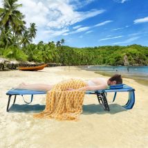 Chaise Longue Bronzage Pliante Dossier Réglable 5 Positions 3 Coussins Amovibles CWXT7760 DESIGN IN
