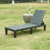 Casa.pro - Chaise longue de jardin Ateleta 172 x 58 x 74 cm noir structuré