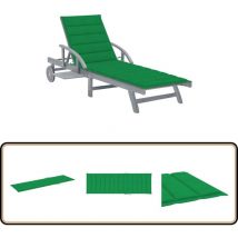 Chaise longue de jardin avec coussin Bois d'acacia solide - Chaise Longue Jardin - Chaise Longue Bois - Transat - Mobilier De Jardin - Salon De Jardin