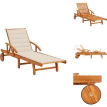 Vidaxl - Chaise longue de jardin avec coussin Bois d'acacia solide - Chaise Longue Jardin - Fauteuil De Jardin - Mobilier De Jardin - Salon De Jardin