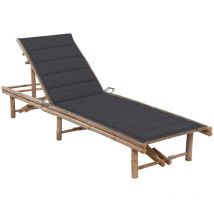 Maisonchic - Chaise longue de jardin, Chaise d'extérieur, fauteuil de jardin avec coussin bambou togp85833 design in
