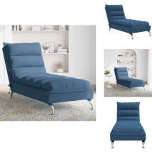 Vidaxl - Chaise longue de massage avec coussins bleu tissu - Chaise Longue De Massage - Chaises Longues De Massage - Chaise De Canapé Longue - Chaise