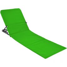 Spetebo - Tapis de plage avec dossier pliable - vert